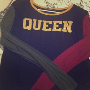 Crop top Long Sleeve Queen Shirt